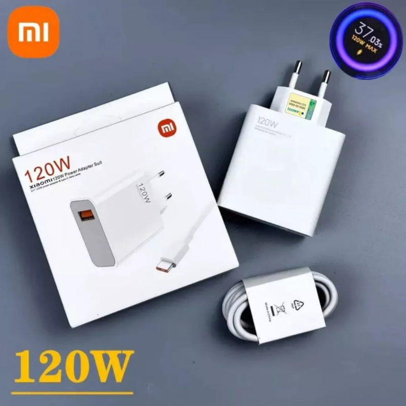 Carregador 120W Turbo Power Xiaomi Cabo 6A Usb com Saída Tipo-C