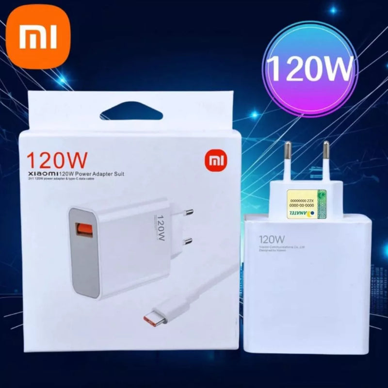 Carregador 120W Turbo Power Xiaomi Cabo 6A Usb com Saída Tipo-C