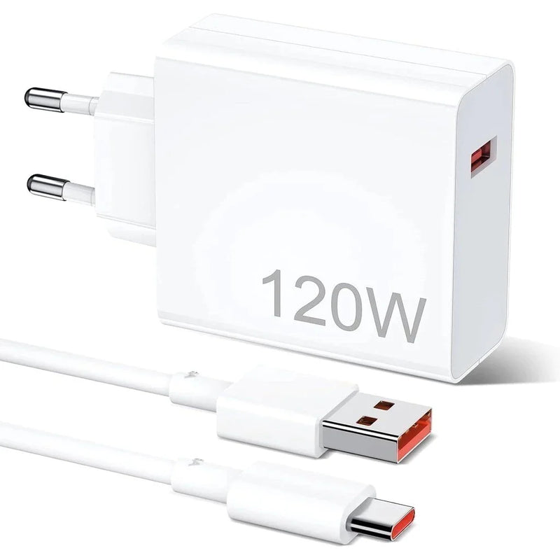 Carregador Rápido 120W com Cabo USB-C 6A 1M