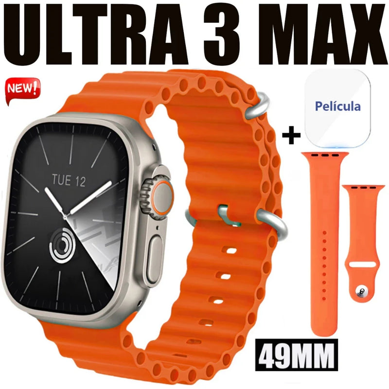 Smartwatch Watch Ultra 3 Max 2024: Super Amoled e Prova D'Água 49mm