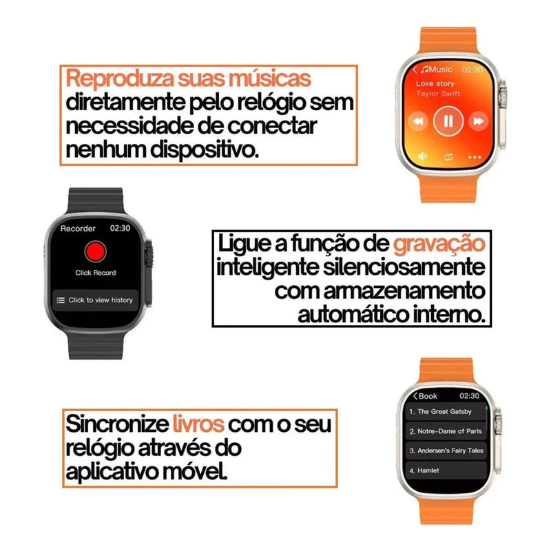 Smartwatch Relógio Inteligente Ultra 3 Plus Serie 10 com NFC Chat GPT GPS 2gb Amoled